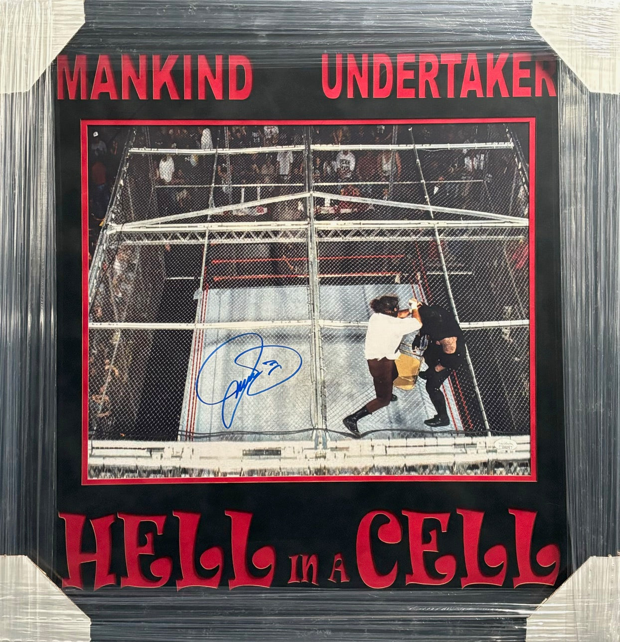 American Professional Wrestler Mick Foley Hand Signed Autographed 16x20 Photo Framed & Cutout Suede Matted with JSA COA