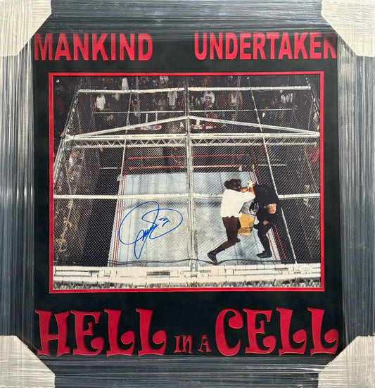 American Professional Wrestler Mick Foley Hand Signed Autographed 16x20 Photo Framed & Cutout Suede Matted with JSA COA