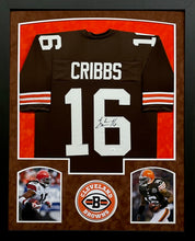 Load image into Gallery viewer, Cleveland Browns Josh Cribbs Signed Brown Jersey Framed &amp; Suede Matted with JSA COA