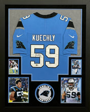 Load image into Gallery viewer, Carolina Panthers Luke Kuechly Signed Blue Jersey Framed &amp; Suede Matted with BECKETT COA