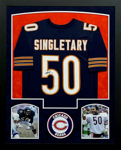 Chicago Bears Mike Singletary Hand Signed Autographed Custom Blue