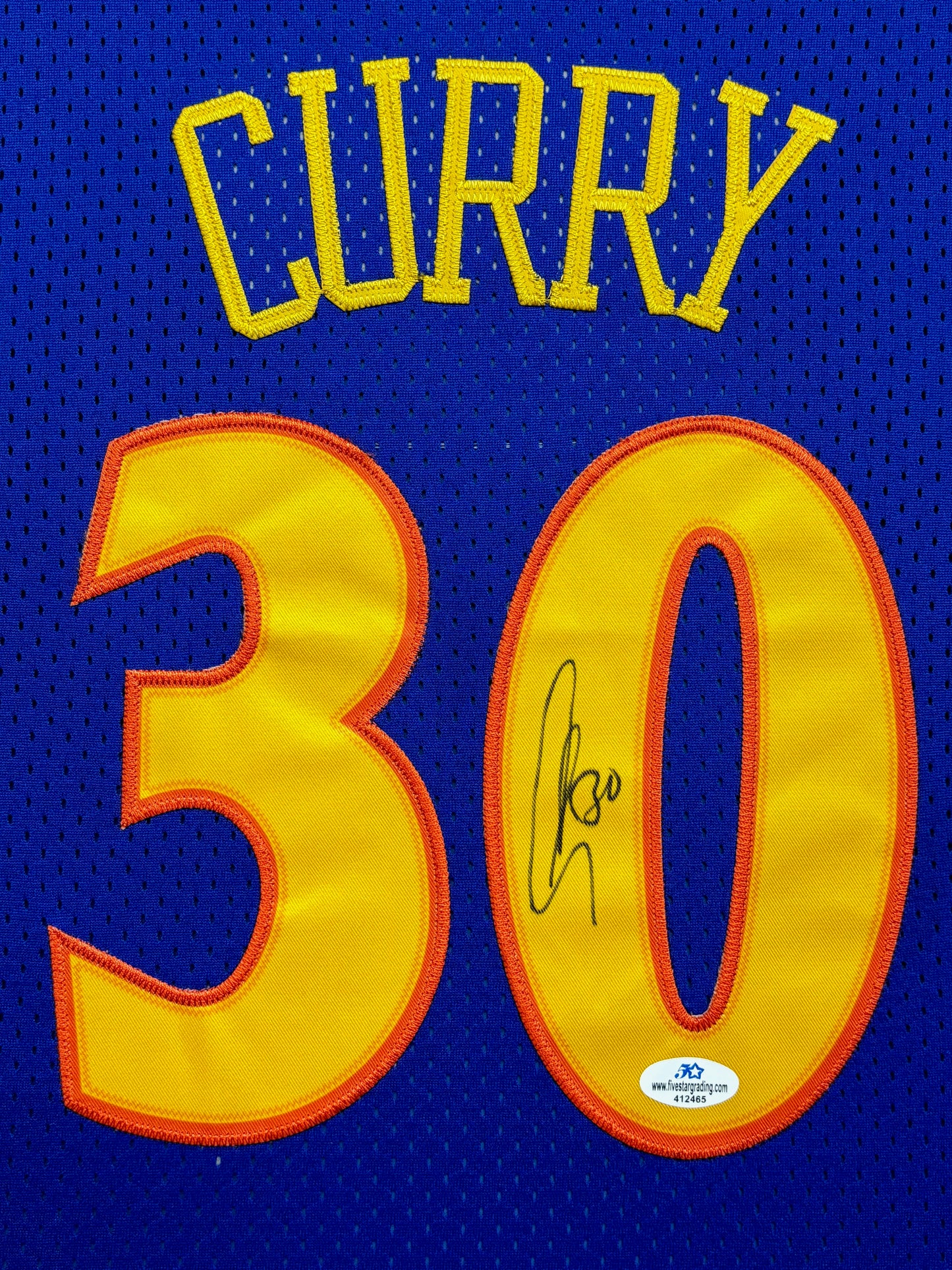 Golden State Warriors Stephen Curry Hand Signed Autographed Authentic Blue Jersey Framed & Matted with COA