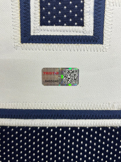 Dallas Cowboys Emmitt Smith Hand Signed Autographed Custom Blue Jersey Framed & Suede Matted with TRISTAR COA