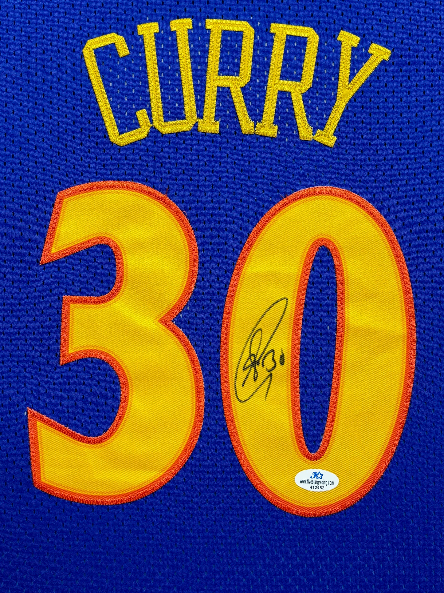 Golden State Warriors Stephen Curry Hand Signed Autographed Authentic Blue Jersey Framed & Matted with COA