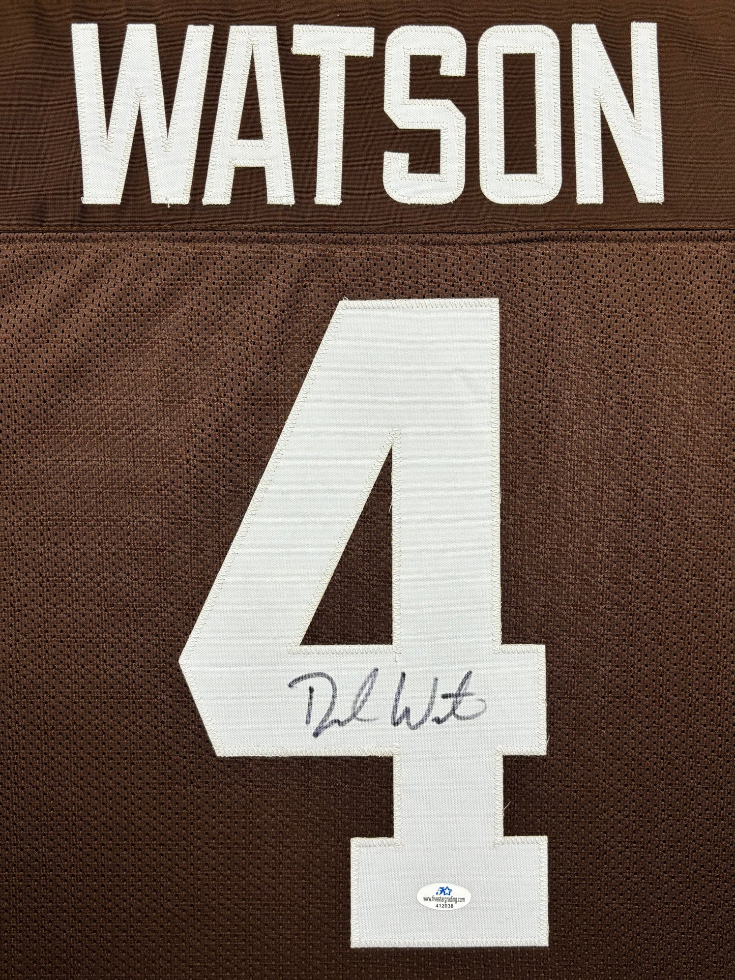 Cleveland Browns Deshaun Watson Hand Signed Autographed Custom Brown Jersey Framed & Suede Matted with COA