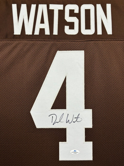 Cleveland Browns Deshaun Watson Hand Signed Autographed Custom Brown Jersey Framed & Suede Matted with COA