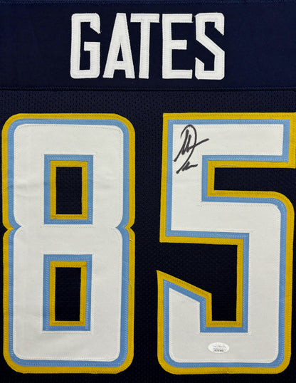 San Diego Chargers Antonio Gates Hand Signed Autographed Custom Blue Jersey Framed & Suede Matted with JSA COA