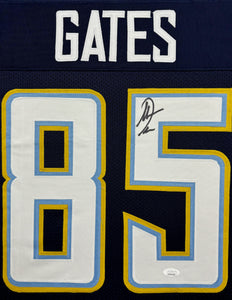 San Diego Chargers Antonio Gates Signed Blue Jersey Framed & Suede Matted with JSA COA