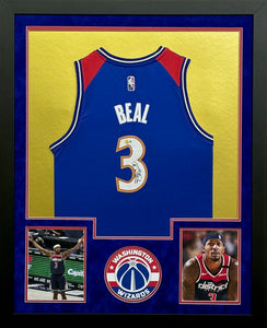 Washington Wizards Bradley Beal Signed Blue Jersey Framed & Suede Matted with BECKETT COA