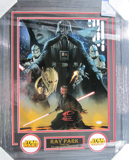 Star Wars Movie/Television Series "Darth Maul" Ray Park Signed 16x20 Collage Photo Framed & Matted with PSA COA