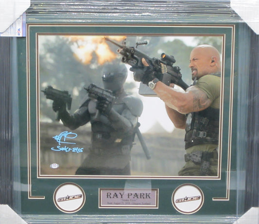 G.I. Joe: The Rise of the Cobra "Snake-Eyes" Ray Park Signed 16x20 Photo with Snake Eyes Inscription Framed & Matted with PSA COA