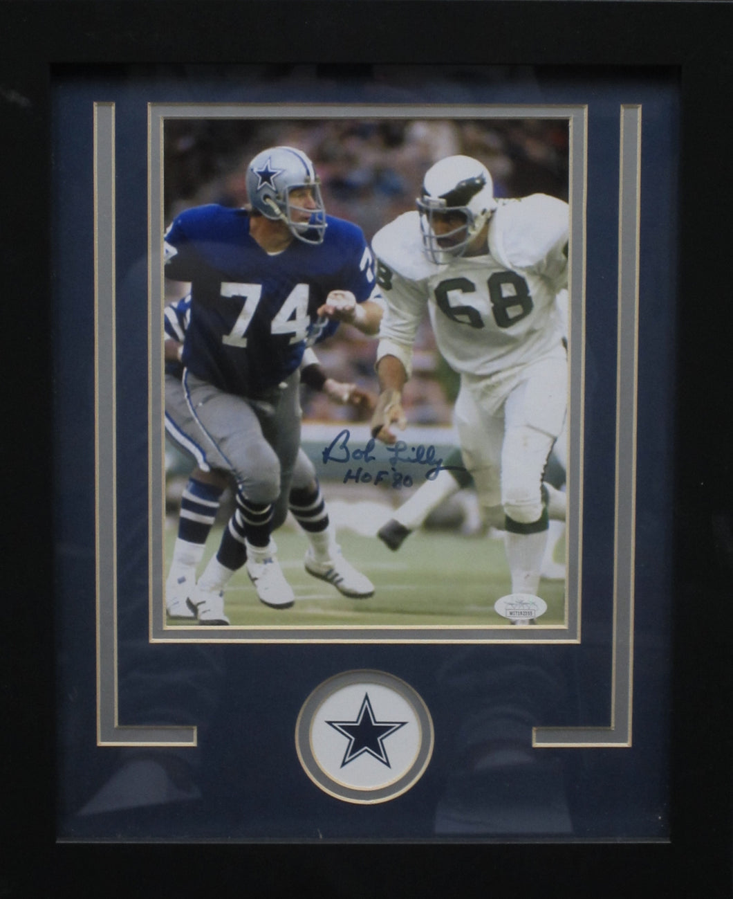 Dallas Cowboys Bob Lilly Signed 11x14 Photo with HOF '81 Inscription Framed & Matted with JSA COA