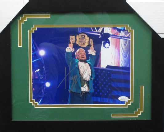 American Professional Wrestler Hornswoggle Hand Signed Autographed 11x14 Photo with 2021 Inscription Custom Framed & Matted with JSA COA