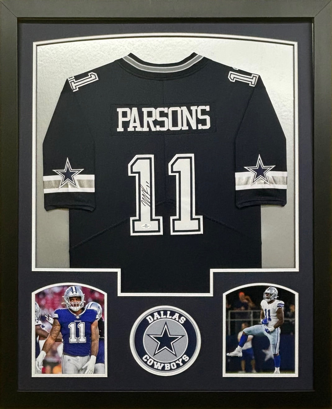 Dallas Cowboys Micah Parsons Hand Signed Autographed Custom Blue Jersey Framed & Matted with COA