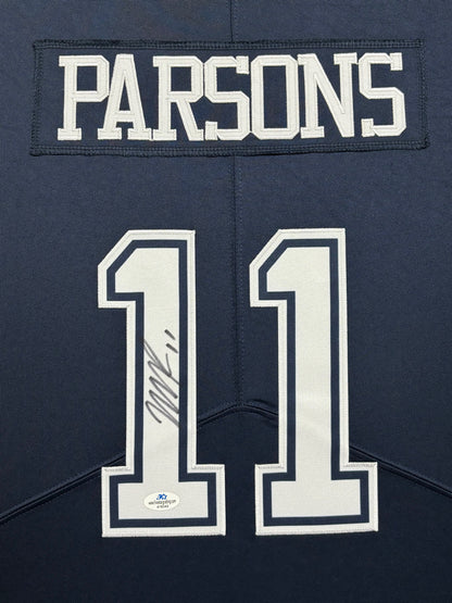 Dallas Cowboys Micah Parsons Hand Signed Autographed Custom Blue Jersey Framed & Matted with COA
