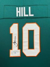 Load image into Gallery viewer, Miami Dolphins Tyreek Hill Hand Signed Autographed Custom Teal Jersey Framed &amp; Matted with COA