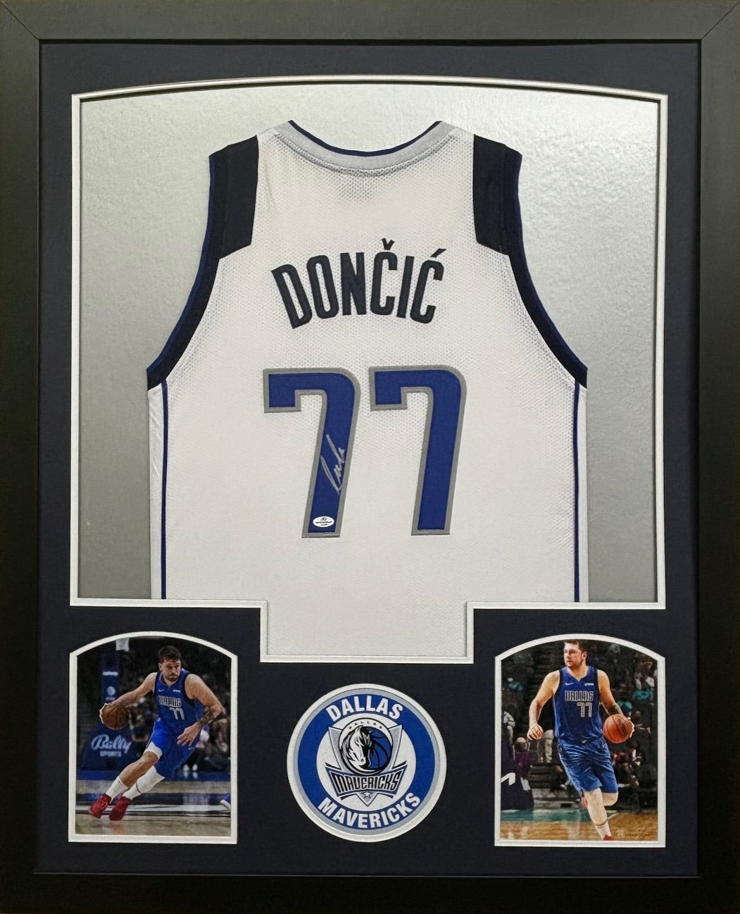 Dallas Mavericks Luka Doncic Hand Signed Autographed Custom White Jersey Framed & Matted with COA