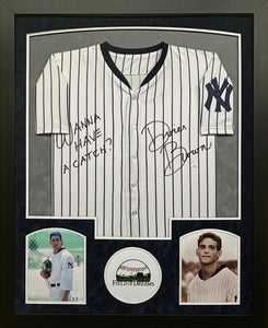 The Field of Dreams "John Kinsella" Dwier Brown Hand Signed Autographed Custom White Jersey with WANNA HAVE A CATCH? Inscription Framed & Double Suede Matted with JSA COA