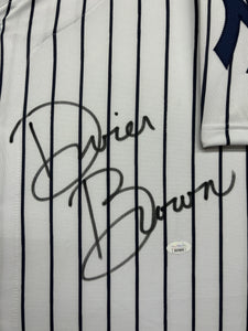 The Field of Dreams "John Kinsella" Dwier Brown Hand Signed Autographed Custom White Jersey with WANNA HAVE A CATCH? Inscription Framed & Double Suede Matted with JSA COA