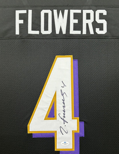 Baltimore Ravens Xavien "Zay" Flowers Hand Signed Autographed Custom Black Jersey Framed with Matting Includes COA