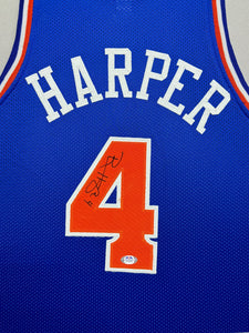 Cleveland Cavaliers Ron Harper Hand Signed Autographed Custom Blue Jersey Framed & Matted with PSA COA