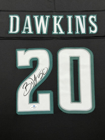 Philadelphia Eagles Brian Dawkins Hand Signed Autographed Custom Black Jersey Framed & Matted with COA