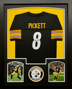 Pittsburgh Steelers Kenny Pickett Hand Signed Autographed Custom Black Jersey Framed & Matted with COA