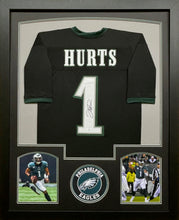 Load image into Gallery viewer, Philadelphia Eagles Jaylen Hurts Hand Signed Autographed Custom Black Jersey Framed &amp; Matted with COA