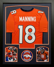 Load image into Gallery viewer, Denver Broncos Peyton Manning Hand Signed Autographed Custom Orange Jersey Framed &amp; Matted with COA