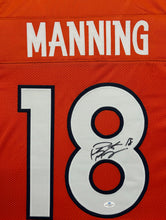 Load image into Gallery viewer, Denver Broncos Peyton Manning Hand Signed Autographed Custom Orange Jersey Framed &amp; Matted with COA