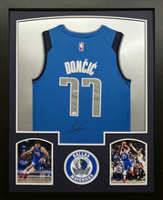 Load image into Gallery viewer, Dallas Mavericks Luka Doncic Hand Signed Autographed Custom Blue Jersey Framed &amp; Matted with COA