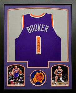 Phoenix Suns Devin Booker Hand Signed Autographed Custom Purple Jersey Framed & Matted with COA