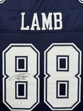 Load image into Gallery viewer, Dallas Cowboys CeeDee Lamb Hand Signed Autographed Custom Blue Jersey Framed &amp; Matted with COA