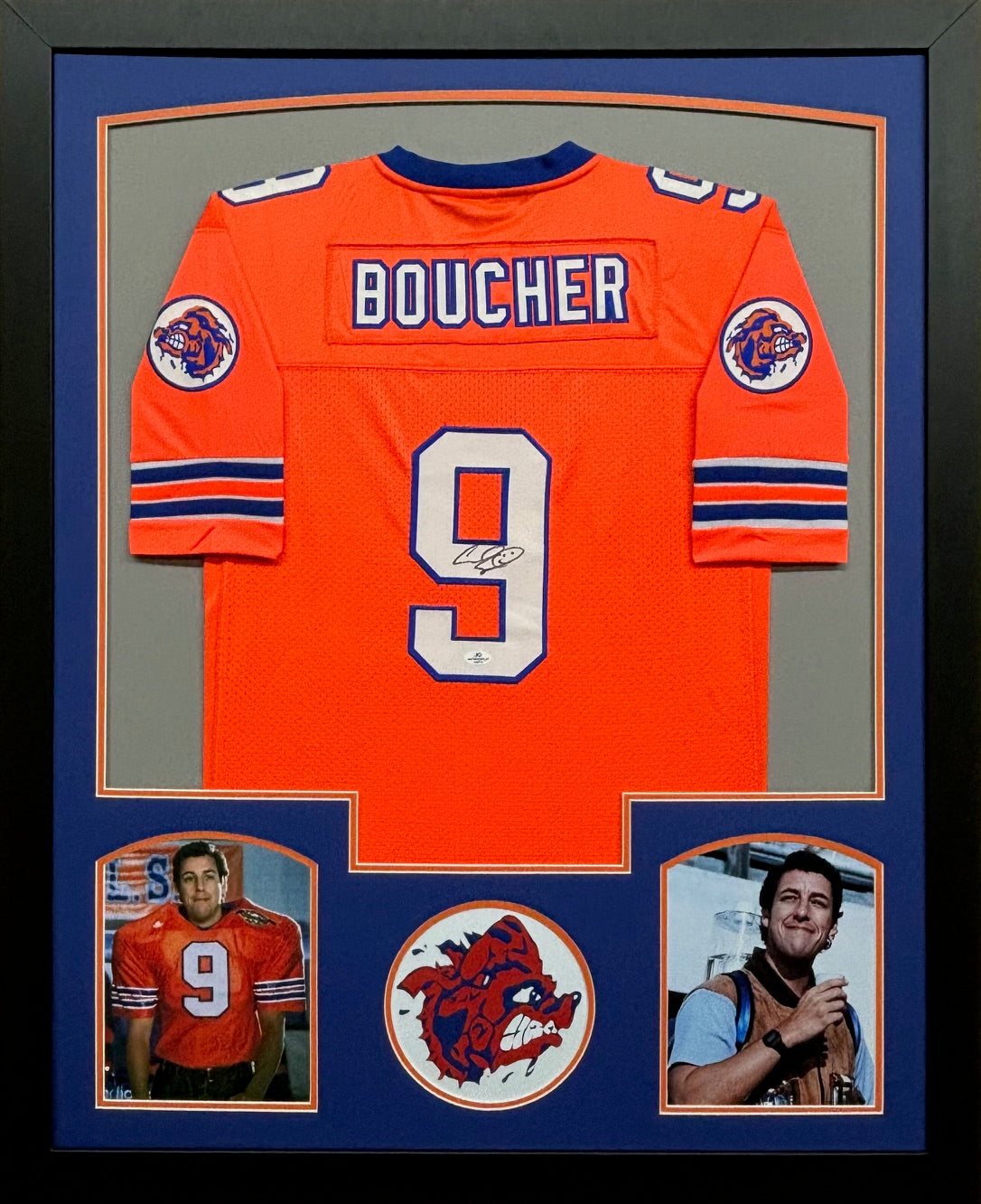 The Waterboy "Bobby Boucher" Adam Sandler Hand Signed Autographed Custom Orange Jersey Framed & Matted with COA