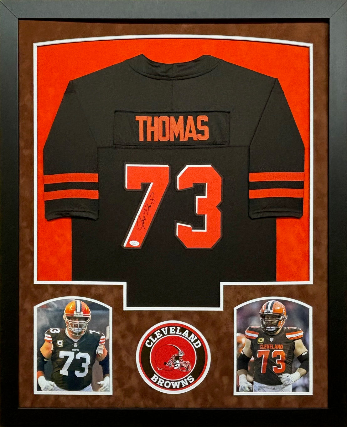 Cleveland Browns Joe Thomas Hand Signed Autographed Custom Brown Jerse Prime Time Sports Framing