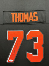 Load image into Gallery viewer, Cleveland Browns Joe Thomas Hand Signed Autographed Custom Brown Jersey Framed &amp; Double Suede Matted with JSA COA