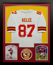 Load image into Gallery viewer, Kansas City Chiefs Travis Kelce Hand Signed Autographed Custom White Jersey Framed &amp; Matted with COA