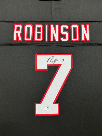 Atlanta Falcons Bijan Robinson Hand Signed Autographed Custom Black Jersey Framed with Matting Includes COA