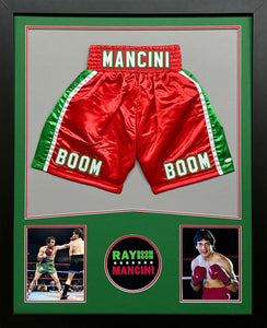 Ray "Boom Boom" Mancini Hand Signed Autographed Red Boxing Trunks Framed & Matted with JSA COA