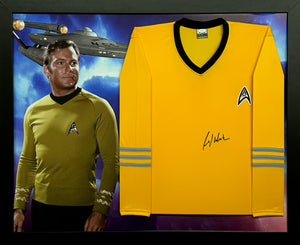 Star Trek "Captain Kirk" William Shatner Hand Signed Autographed Yellow Shirt Framed & Matted JSA COA