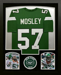 New York Jets Mosley Hand Signed Autographed Custom Green