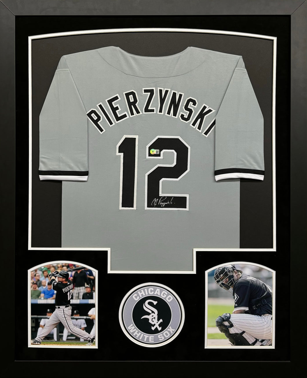 Chicago White Sox A.J. Pierzynski Hand Signed Autographed Custom Gray Jersey Framed & Suede Matting with Beckett COA