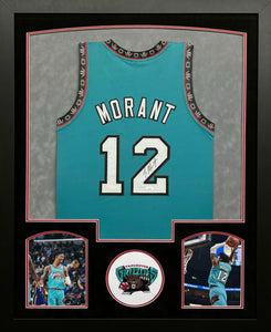 Vancouver Grizzlies Ja Morant Hand Signed Autographed Custom Teal Jersey Framed & Double Suede Matted with JSA COA