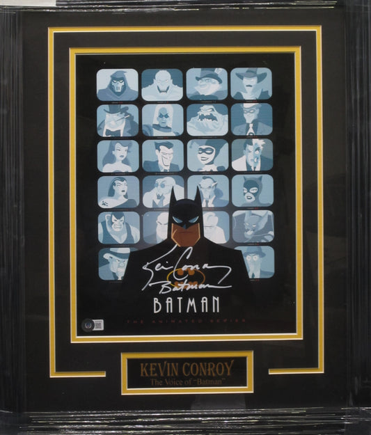 Batman Movie/Television Series "Voice of Batman" Kevin Conroy Hand Signed Autograhed 11x14 Photo with Batman Inscription Framed & Matted with BECKETT COA