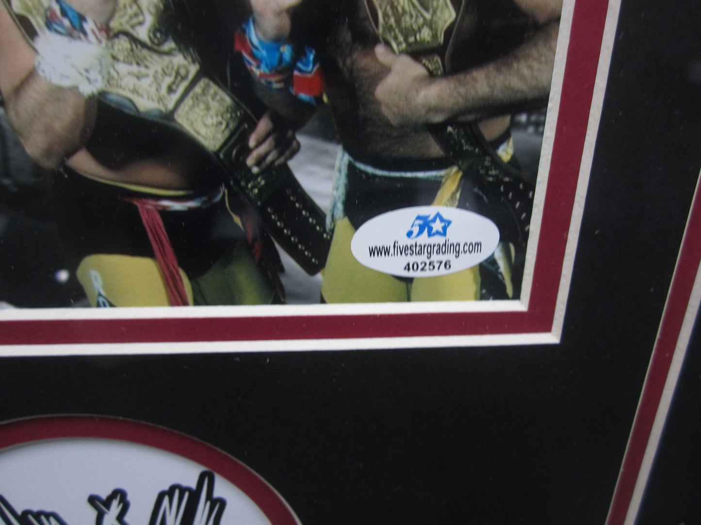 American Wrestling Tag Team "Rock n' Roll Express" Robert Gibson & Ricky Morton Dual Hand Signed Autographed 16x20 Photo Custom Framed & Matted with COA