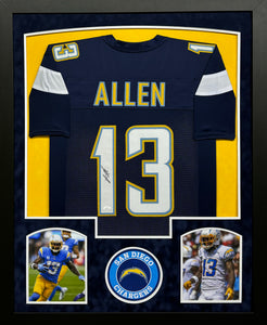 San Diego Chargers Keenan Allen Hand Signed Autographed Custom Blue Jersey Framed & Double Suede Matted with JSA COA