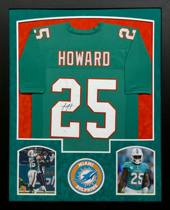 Miami Dolphins Xavien Howard Hand Signed Autographed Custom Teal Jersey Framed & Double Suede Matted with JSA COA