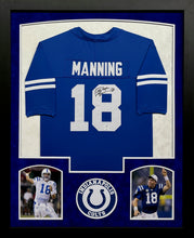 Load image into Gallery viewer, Indianapolis Colts Peyton Manning Hand Signed Autographed Blue Jersey Framed &amp; Double Suede Matted with JSA COA