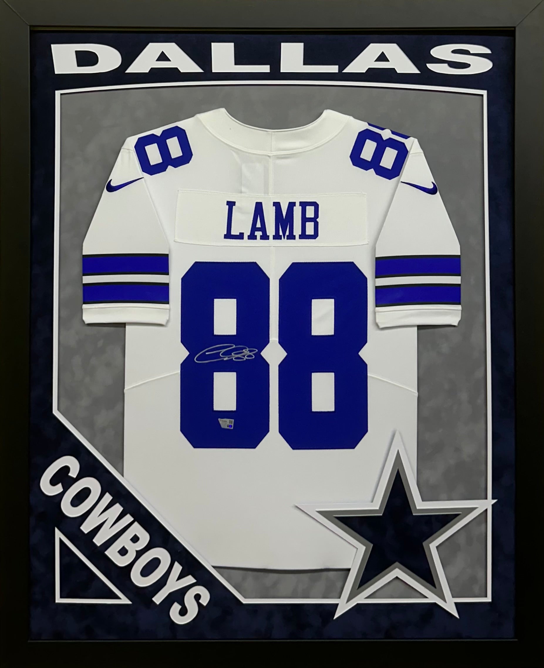 Ceedee Lamb Signed Autographed Dallas Cowboys White Blue a custom cheapest Jersey JSA COA