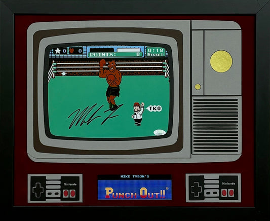Punch-Out Mike Tyson Hand Signed Autographed 8x10 Photo Custom Framed & Suede Matted with 3D Nintendo Designs JSA COA